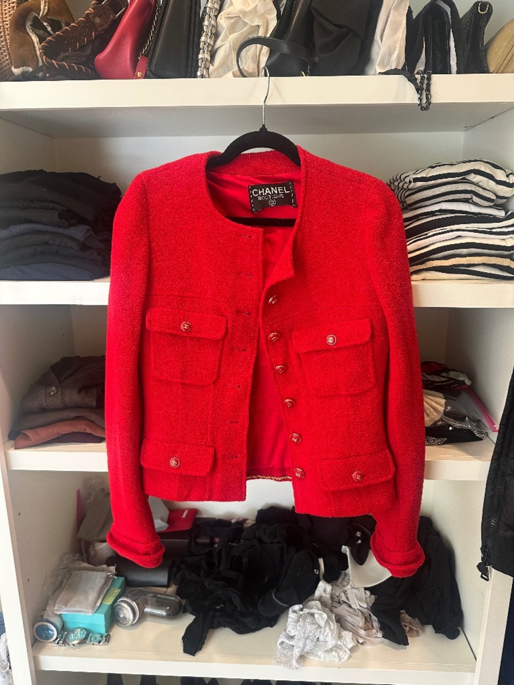 Chanel Red Tweed Jacket